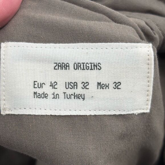 ZARA Origins Brown Utility Cargo Pants High Waist Relaxed Fit Women Size 32 NWT - Picture 2 of 11